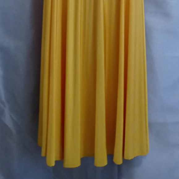 Sexy Diva Plus Size Canary Yellow Collared V Neck Wrap Maxi Gown W/ Pockets 2XL - Picture 6 of 8